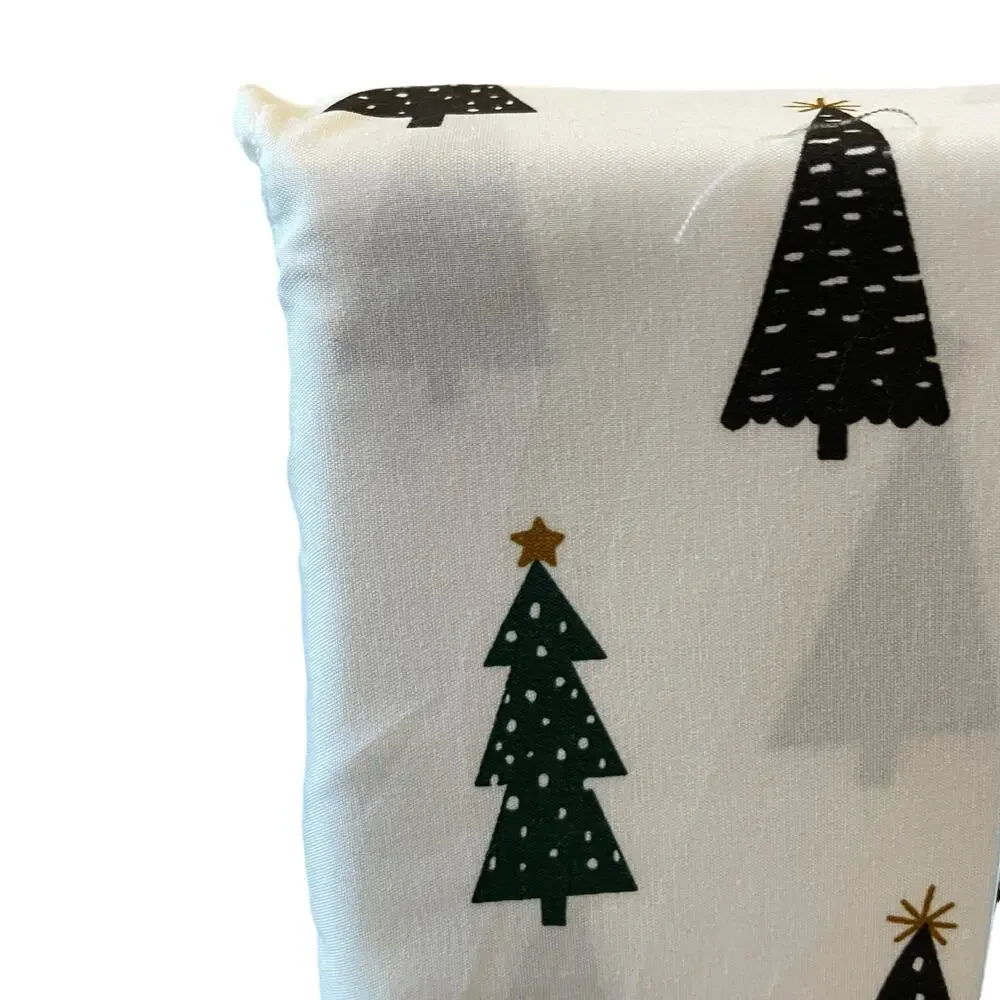 4pc Max Studio Block Christmas Tree Printed Sheet Set FULL Chic Holiday Bedding